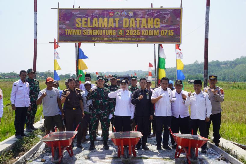 TMMD Sengkuyung IV Kodim 0715-Kendal Bangun Jalan Penghubung Kertomulyo–Blorok, Perkuat Gotong Royong